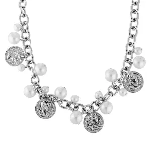 Dyrberg/Kern Jewellery Dyrberg/Kern - Penelope Shiny Silver Necklace White Pear