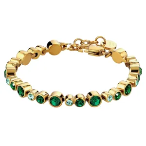 Dyrberg/Kern Jewellery Dyrberg/Kern - Teresia Gold Tennis Bracelet - Emerald Green Mix