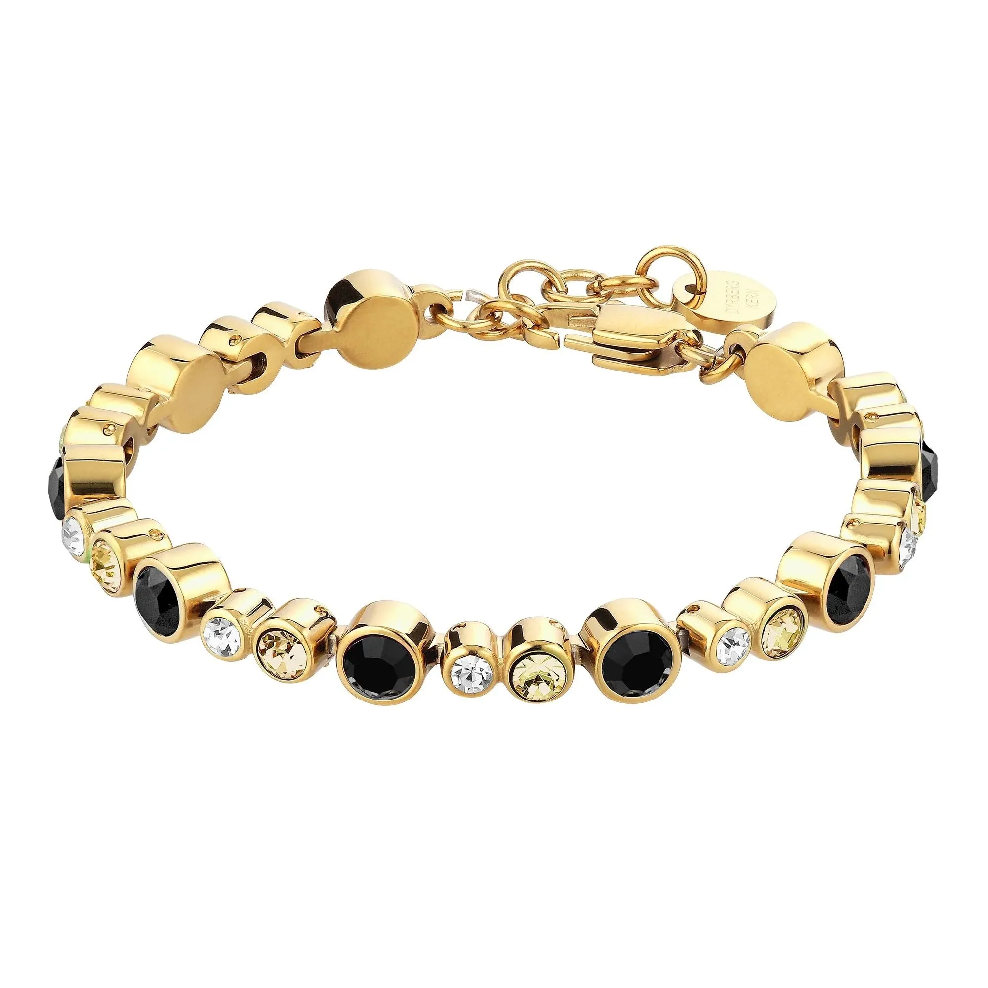 Dyrberg/Kern Jewellery Dyrberg/Kern - Teresia Gold Tennis Bracelet Golden & Black