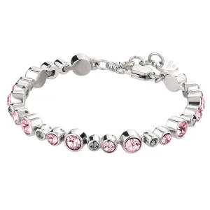 Dyrberg/Kern Jewellery Dyrberg/Kern - Teresia Shiny Silver Tennis Bracelet Vintage Rose & Grey