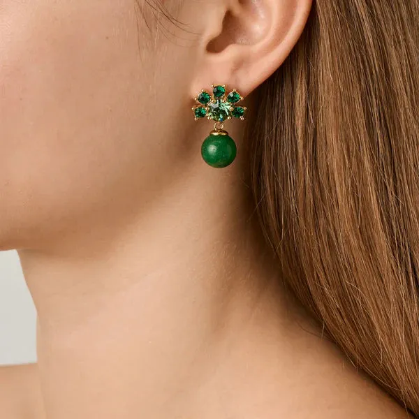Dyrberg/Kern Jewellery Dyrberg/Kern - Veronica Gold Earrings Emerald Green