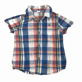 Egg Boys Blue | Pink Plaid Button Down Short Sleeve graphic tees for boys, polo shirts boys