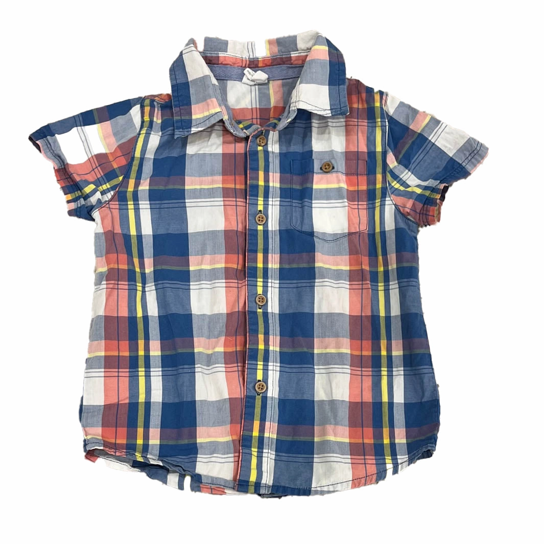 Egg Boys Blue | Pink Plaid Button Down Short Sleeve graphic tees for boys, polo shirts boys