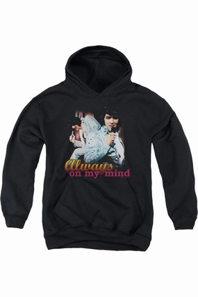 Elvis Presley Always On My Mind Youth Pull Over Hoodie graphic tees for boys, polo shirts boys