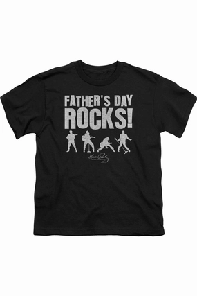 Elvis Presley Fathers Day Rocks Short Sleeve Juvenile Tee / T-Shirt graphic tees for boys, polo shirts boys