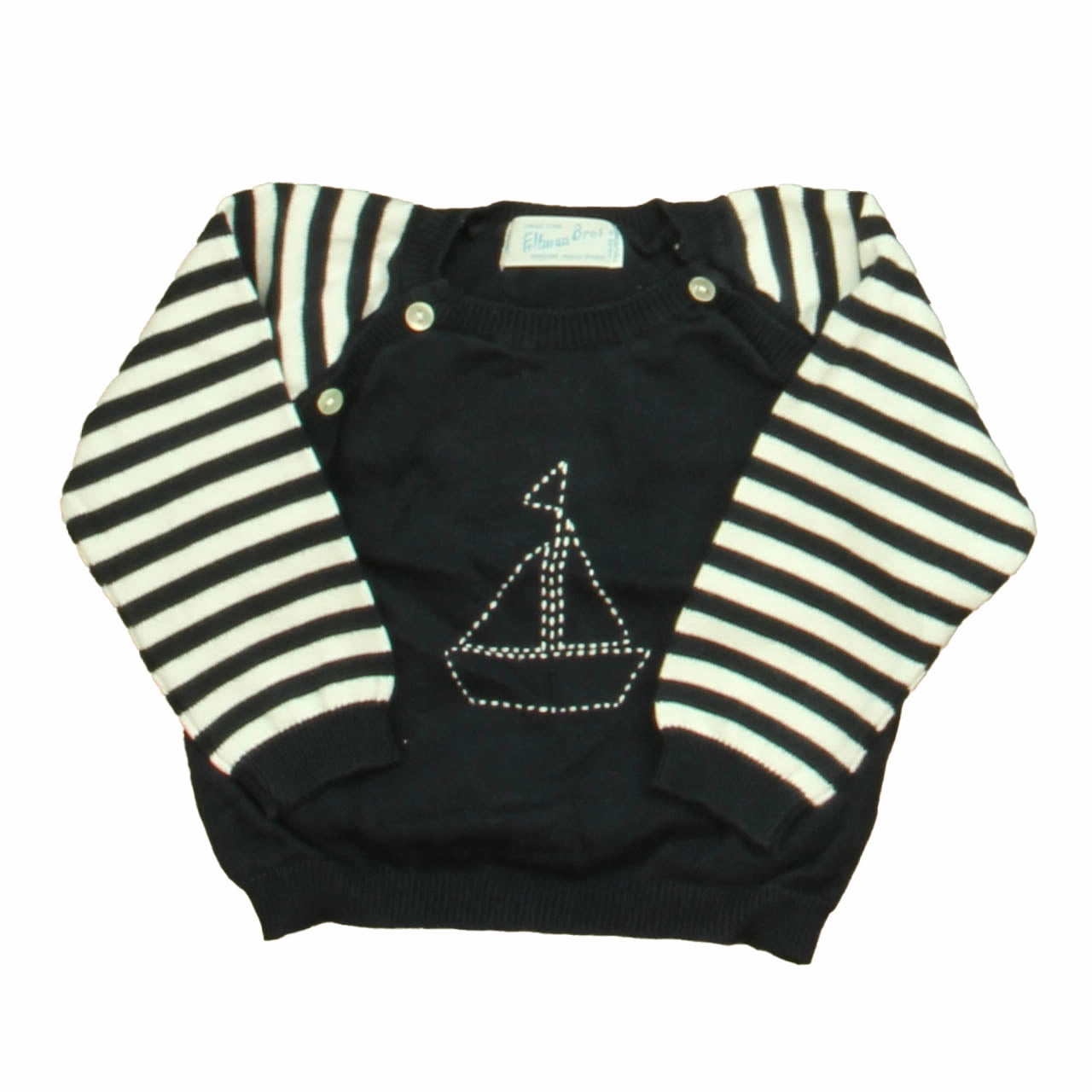 Feltman Bros. Boys Navy | White Sailboat Sweater boys cable knit, zip up knitwear boys