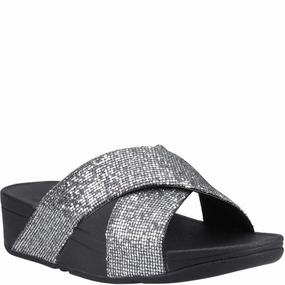 Fitflop Lulu Glitterball Cross Slides Lightweight Running Shoes,Slip On Athletic Shoes,Breathable Workout Shoes