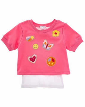Flapdoodles Mock 2-Fer Top ruffle tops girls, long sleeve tees girls