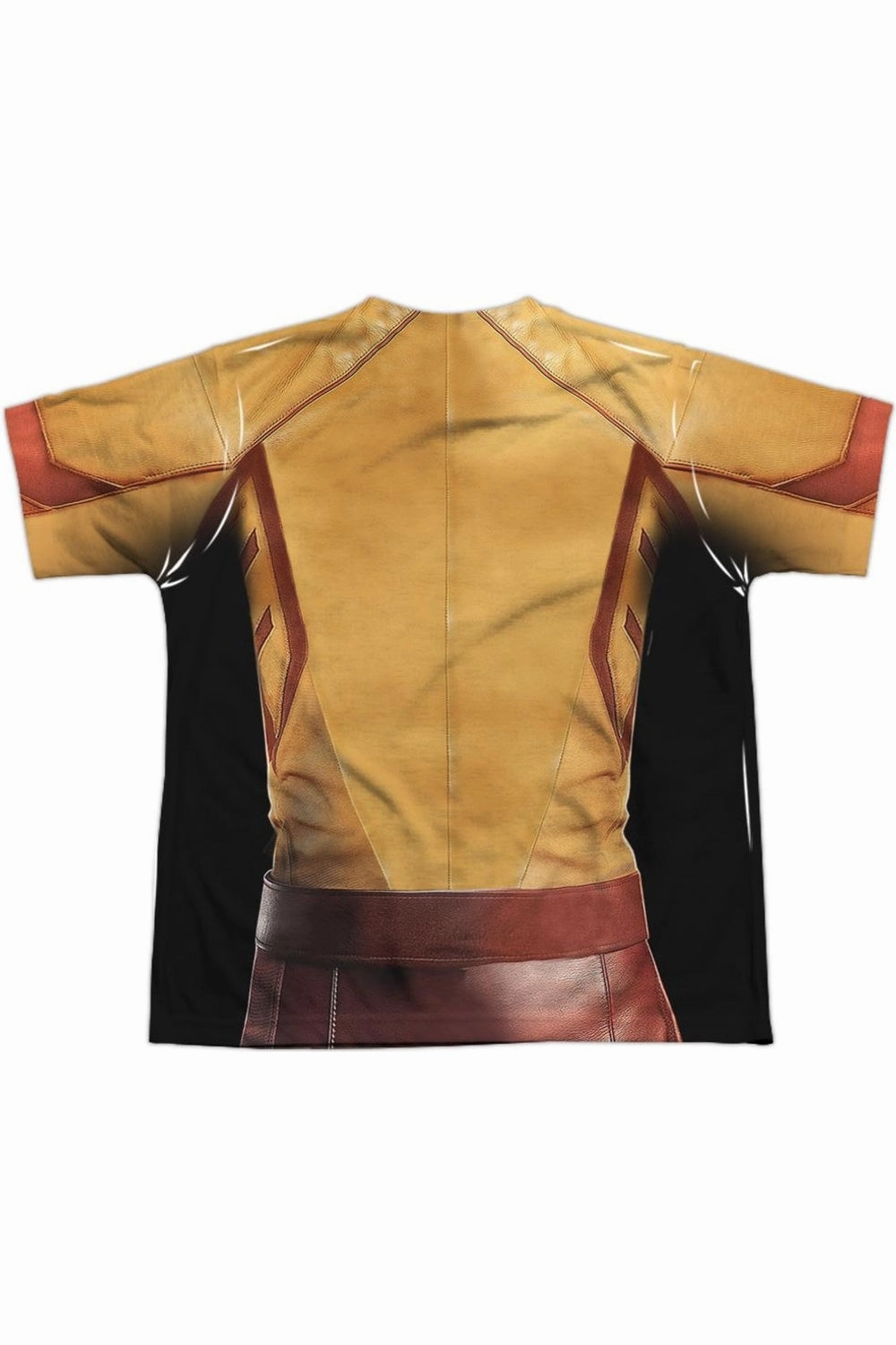 Flash Kid Flash Uniform (Front/Back Print) Short Sleeve Youth Poly Crew Tee / T-Shirt Boys Henley T Shirt