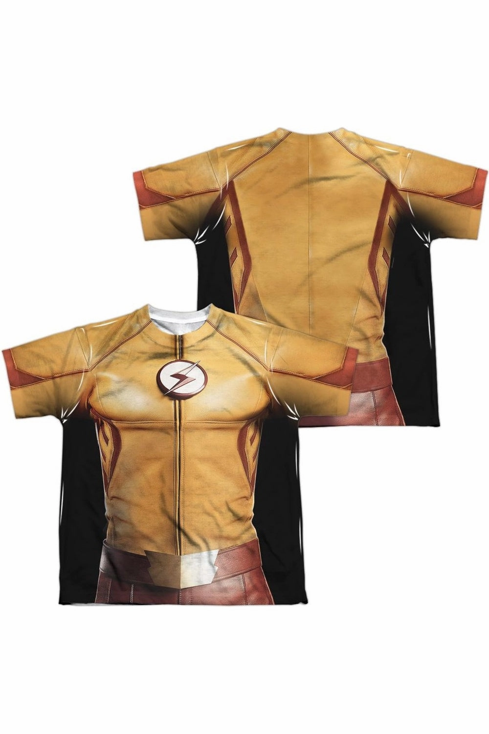 Flash Kid Flash Uniform (Front/Back Print) Short Sleeve Youth Poly Crew Tee / T-Shirt graphic tees for boys, polo shirts boys