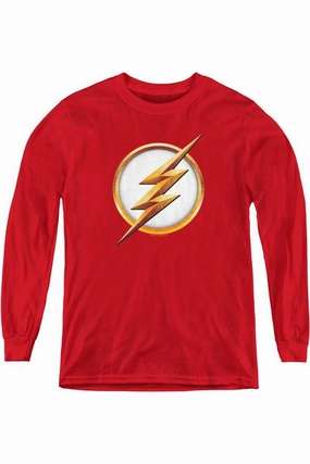 Flash Season 4 Logo Youth Long Sleeve Tee / T-Shirt graphic tees for boys, polo shirts boys