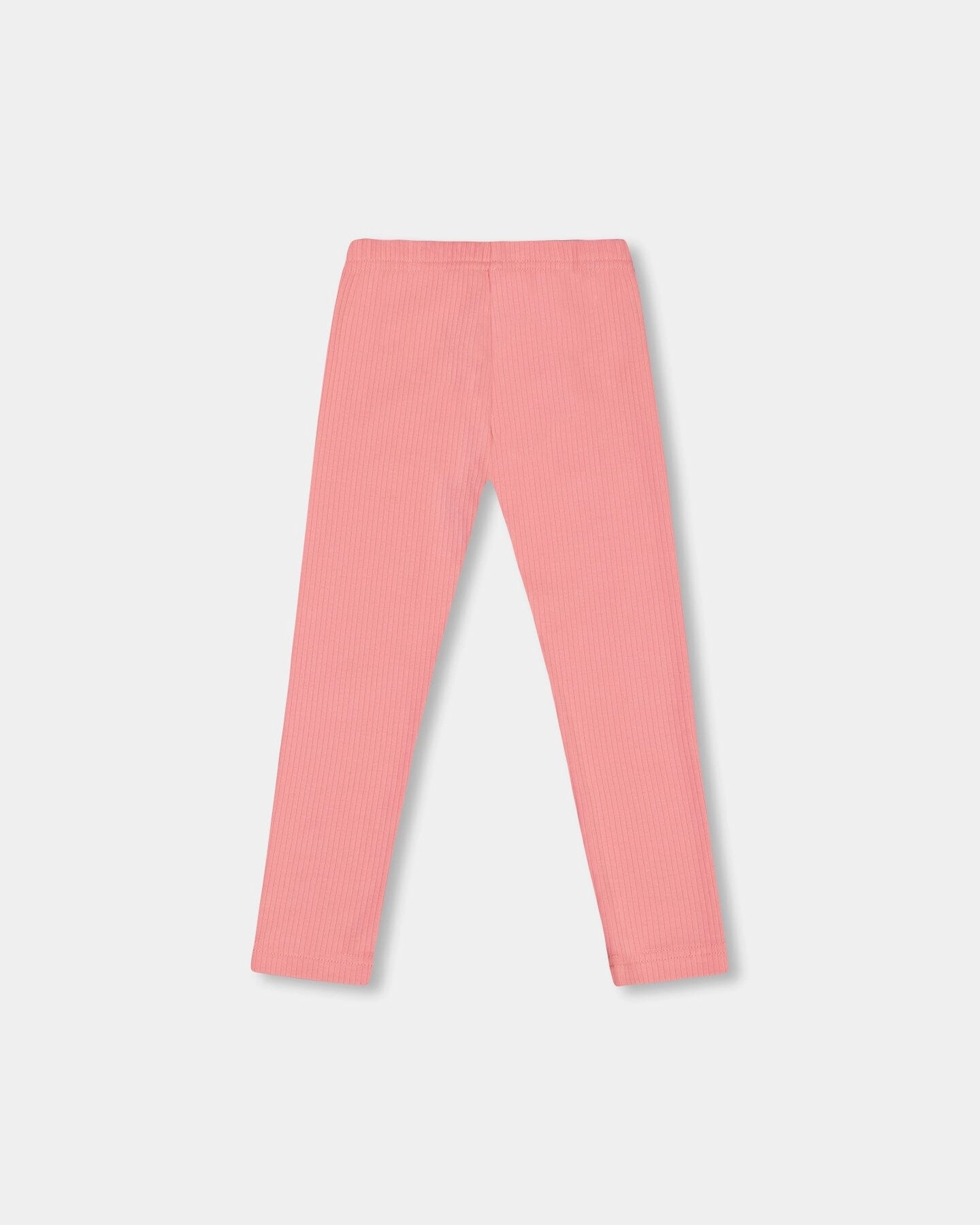 Flat Back Rib Leggings Coral Pink Girls Flared Leggings