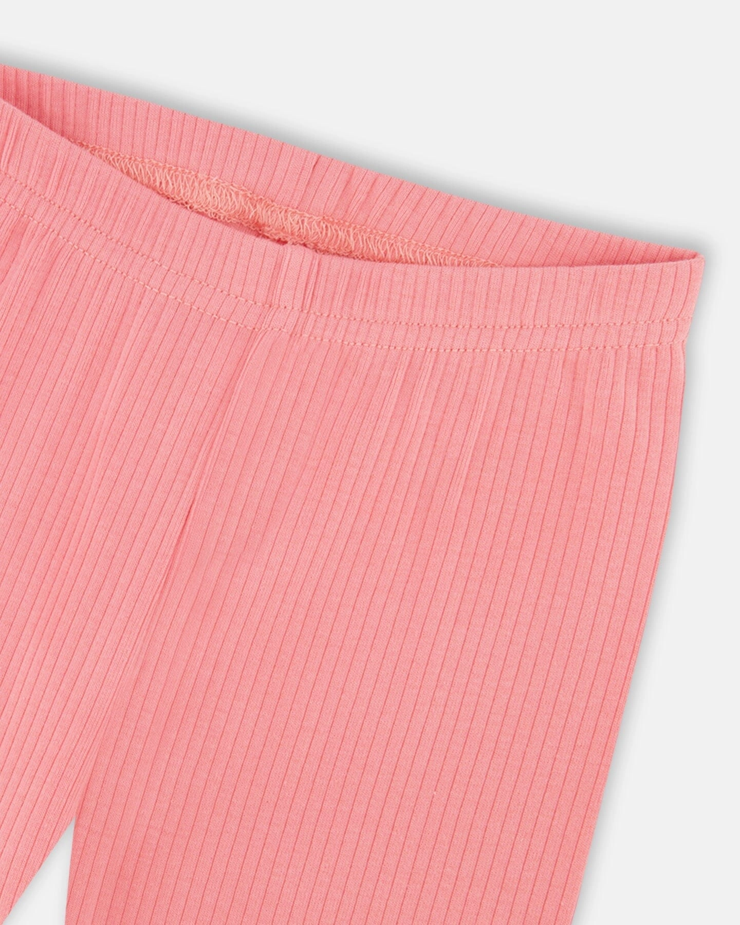 Flat Back Rib Leggings Coral Pink Girls Flared Leggings