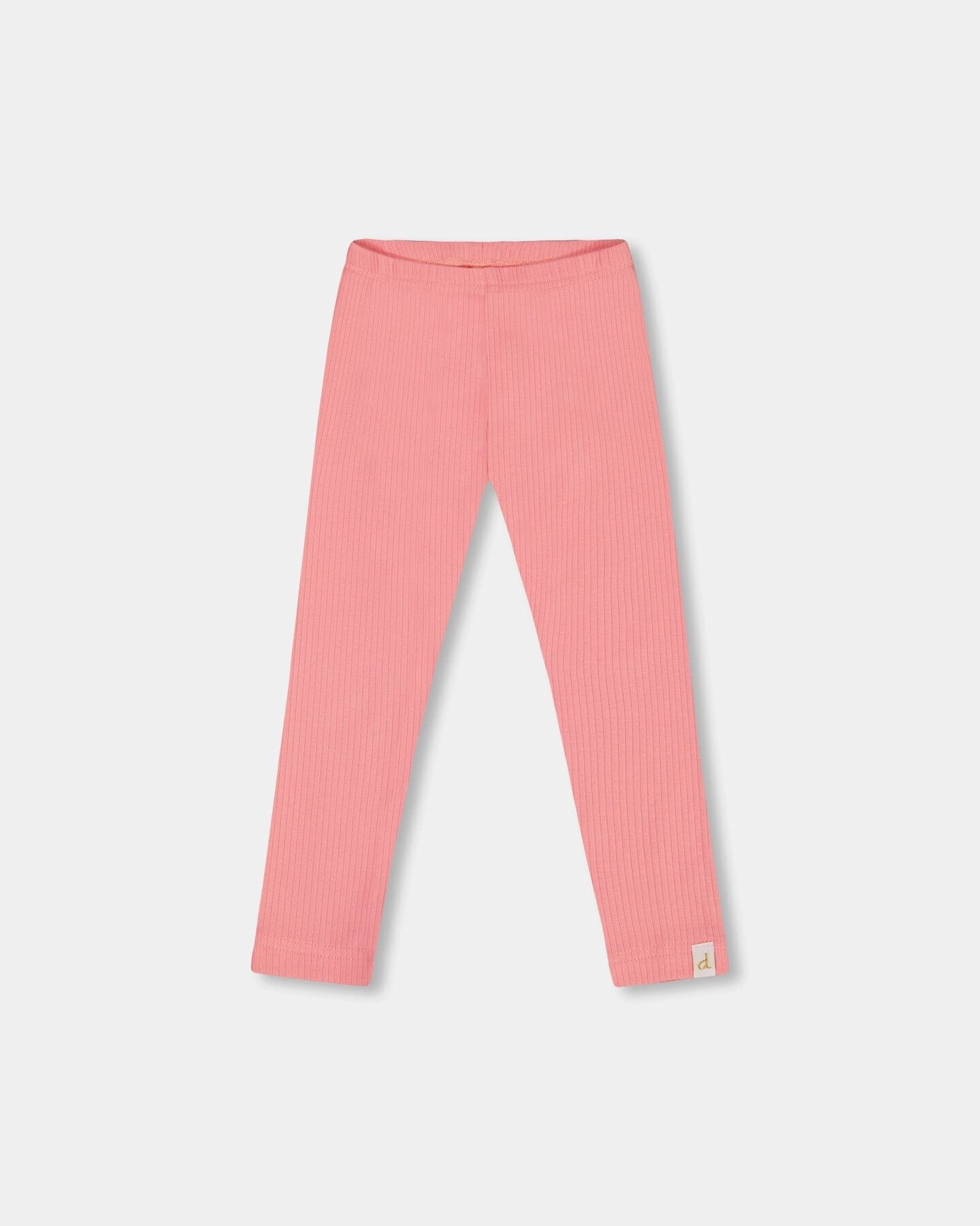 Flat Back Rib Leggings Coral Pink leggings girls, wide leg pants girls