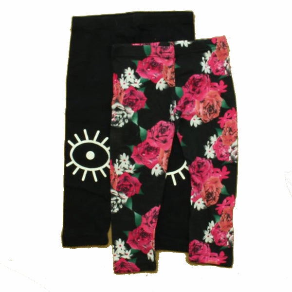 Flowers By Zoe Girls Black | Floral Leggings boys jogger pants, school uniform pants boys