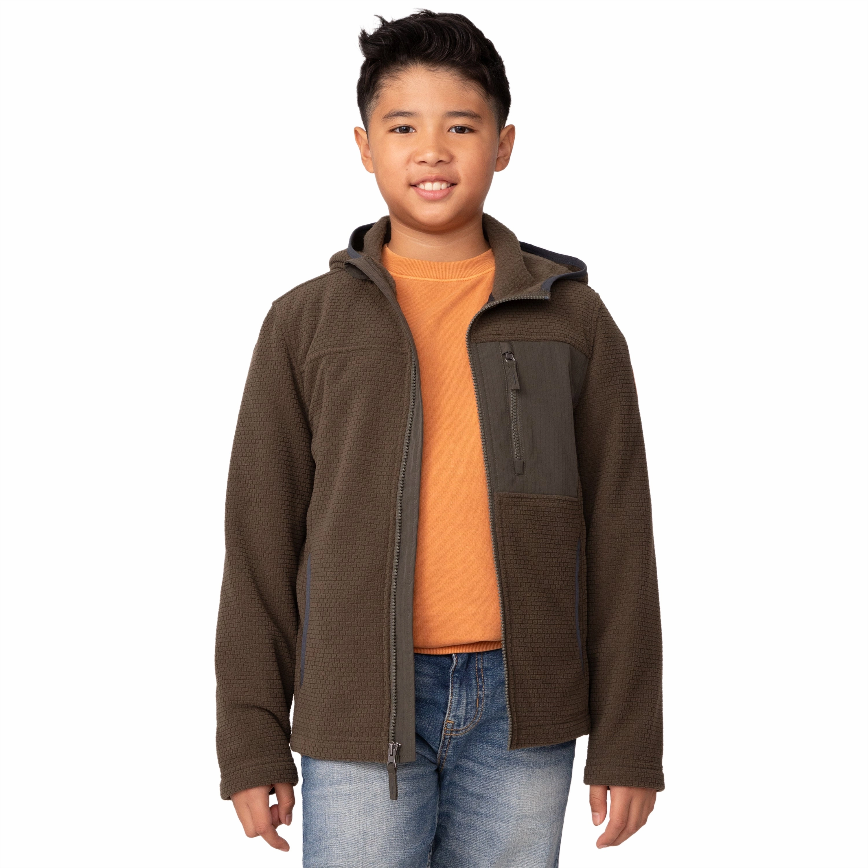 Free Country Boys' Brick Fleece Hoodie Jacket Boys Waterproof Parka