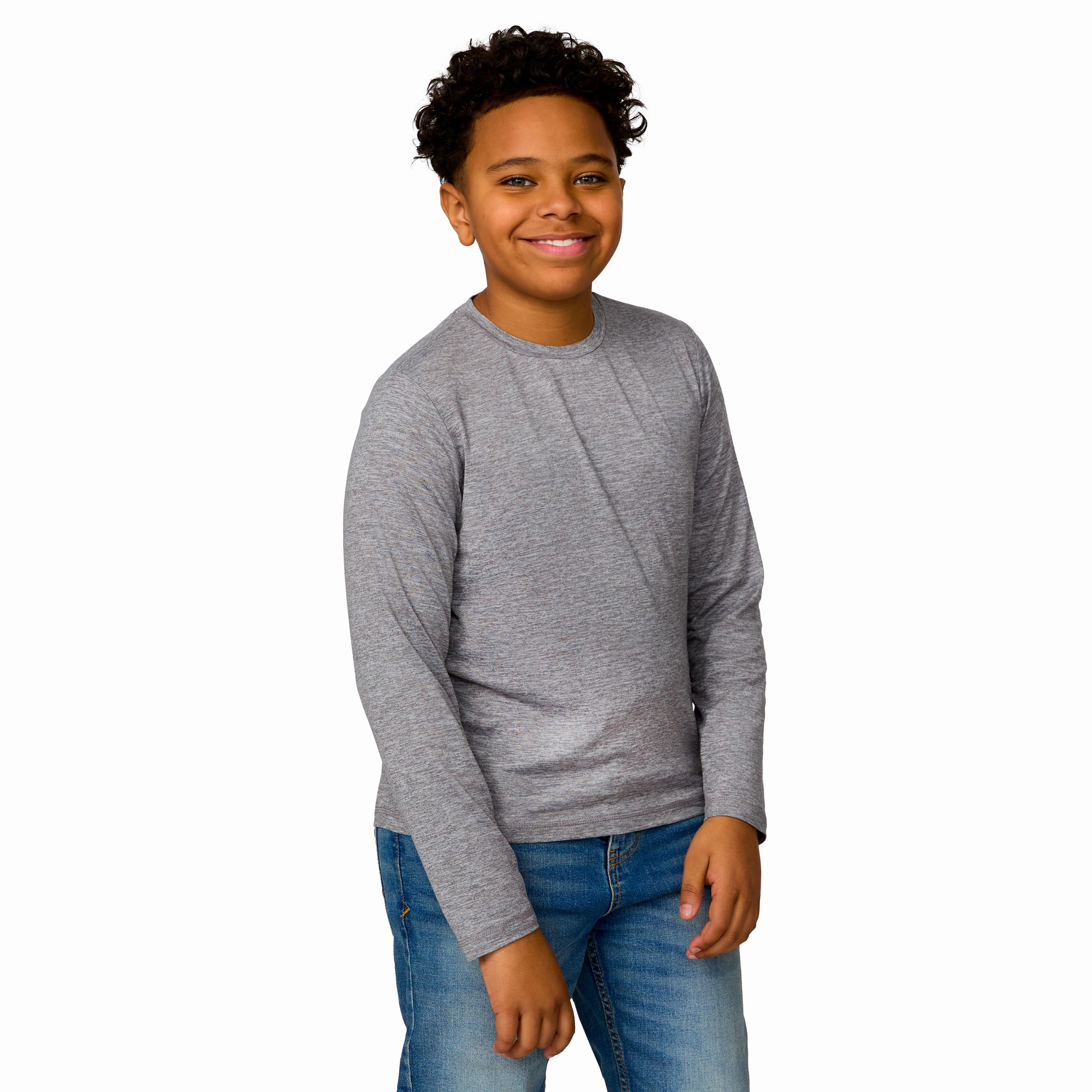 Free Country Boys' Microtech Long Sleeve Shirt Boys Henley T Shirt