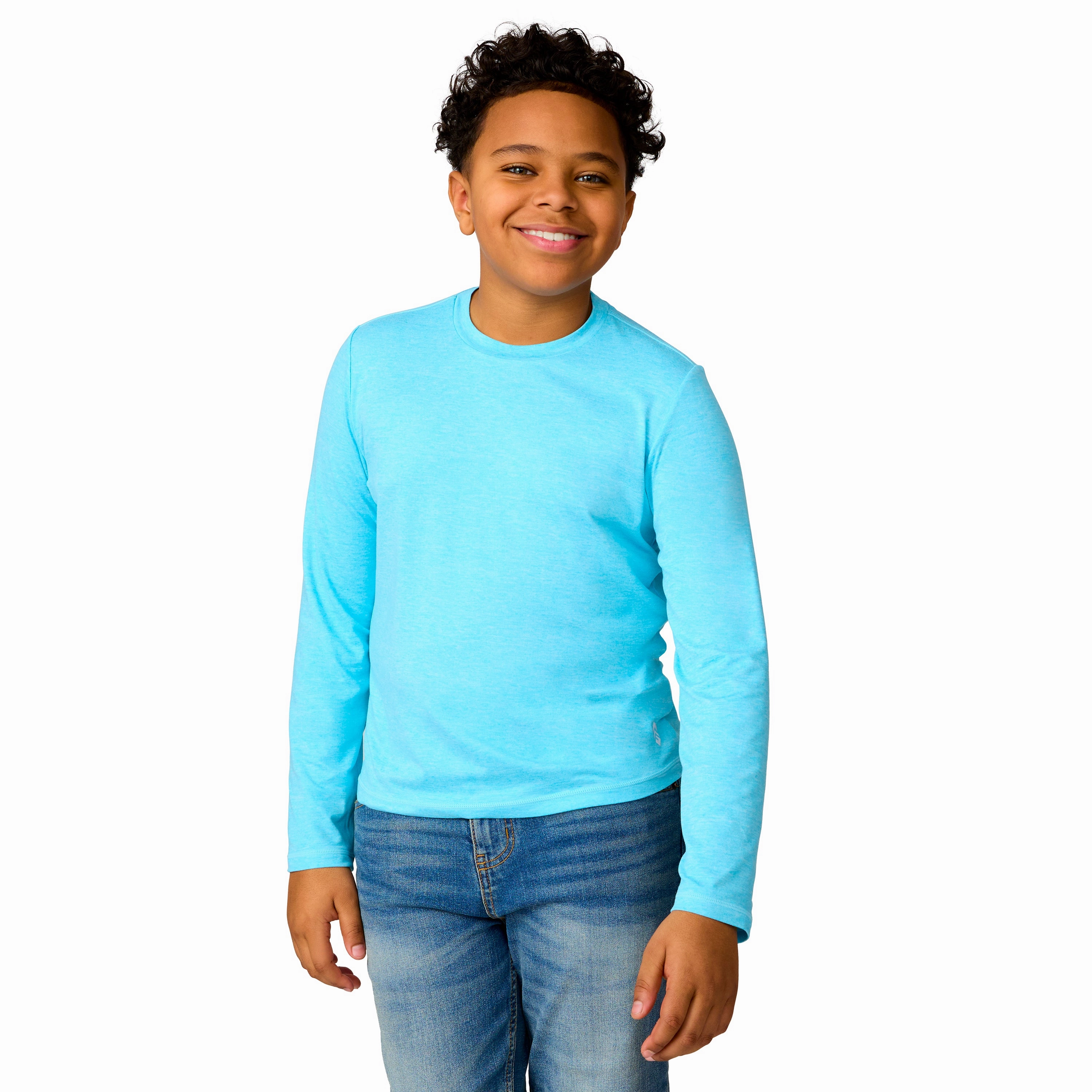 Free Country Boys' Microtech Long Sleeve Shirt Boys Henley T Shirt