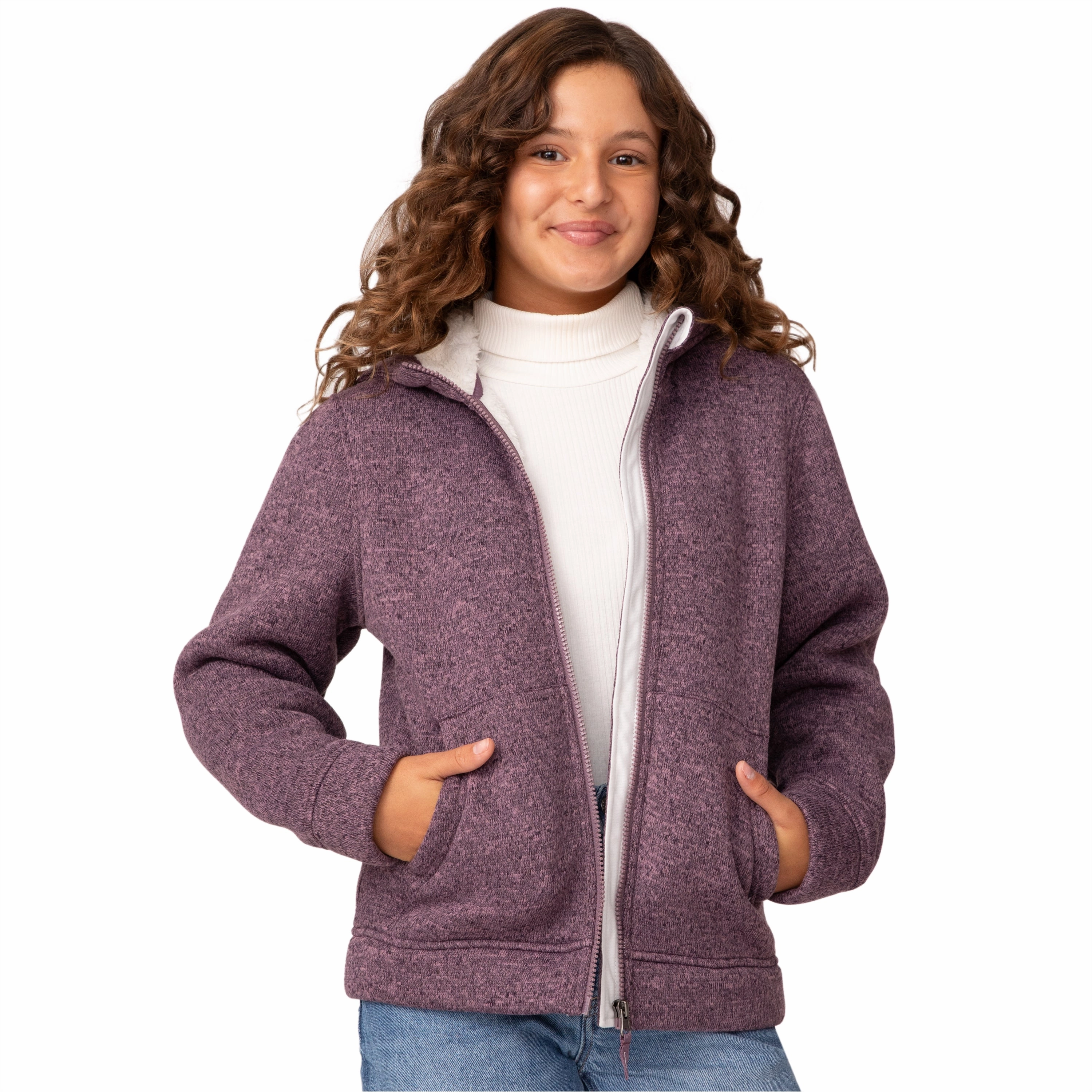 Free Country Girls' Mountain Fleece Jacket Girls Sherpa Coat