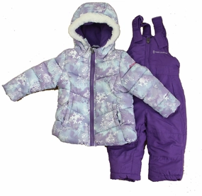 Free Country Girls Purple Snowflakes Snowsuit girls trench coats, waterproof jackets girls