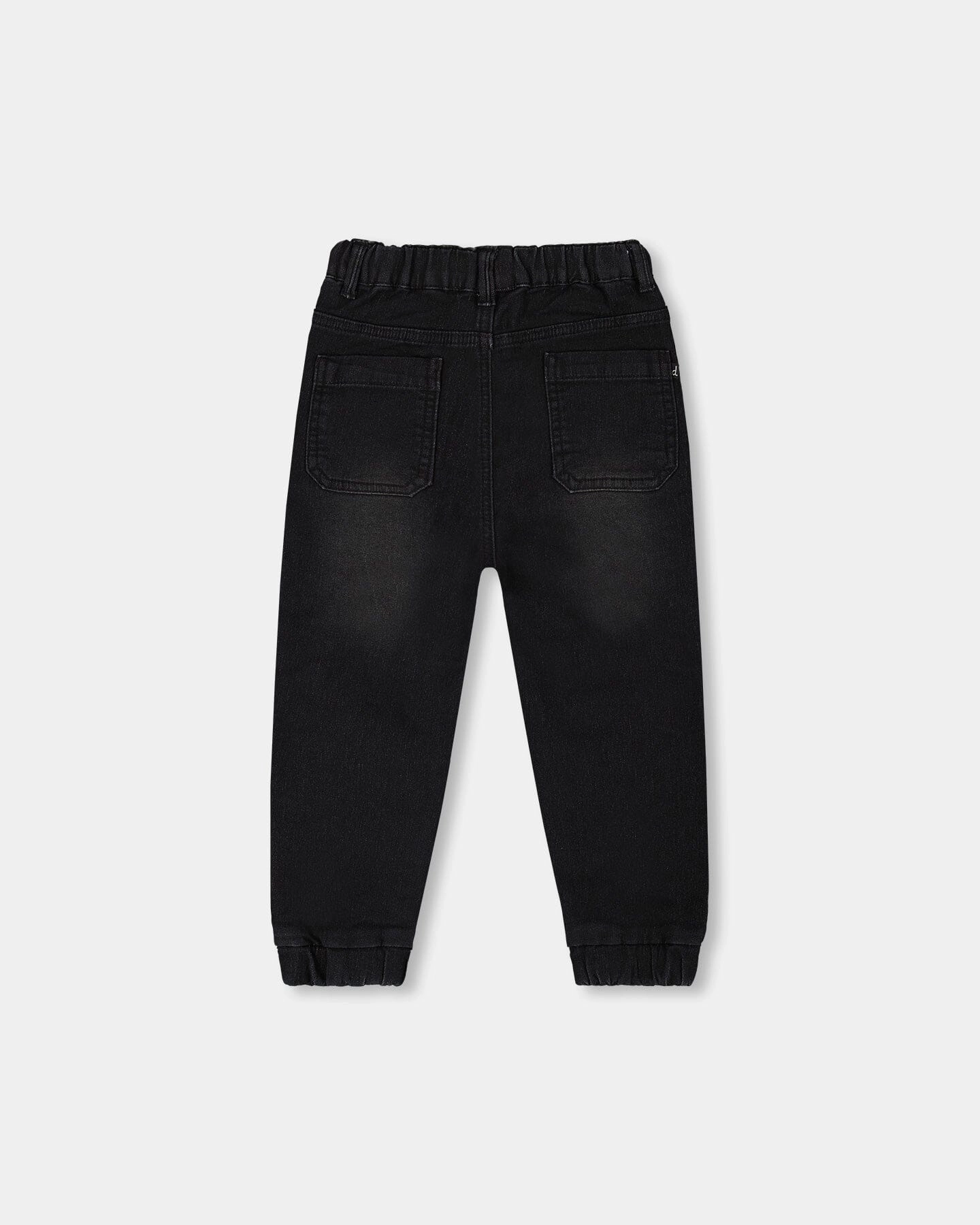 French Terry Denim Jogger Pant Black Jeans Boys Elastic Waist Trousers