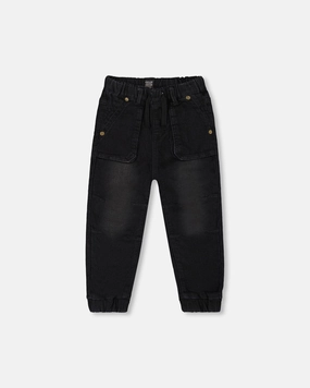 French Terry Denim Jogger Pant Black Jeans boys jogger pants, school uniform pants boys