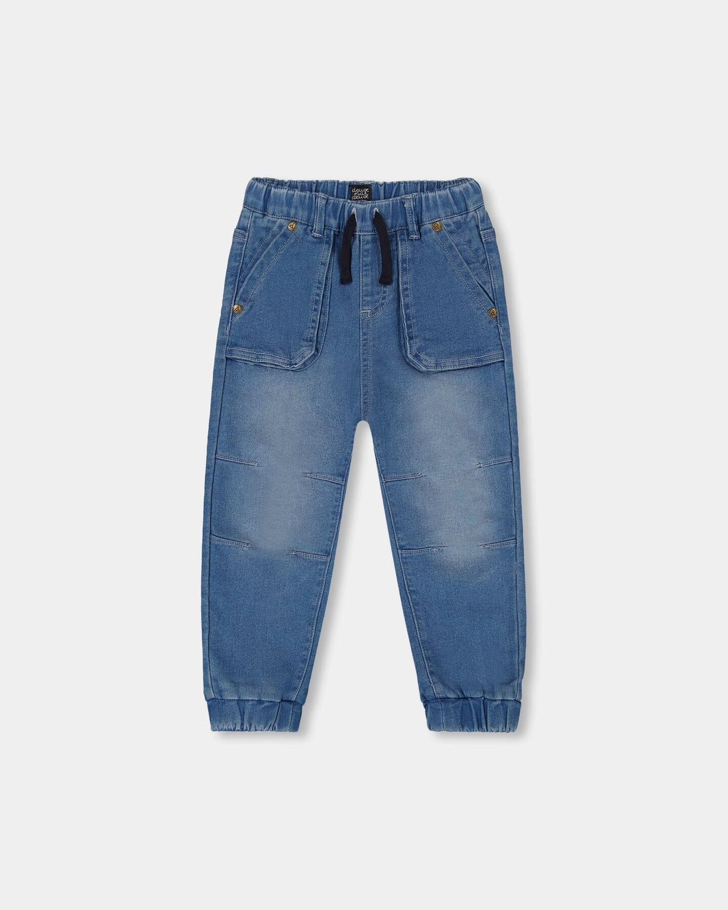 French Terry Denim Jogger Pant Denim Blue boys jogger pants, school uniform pants boys