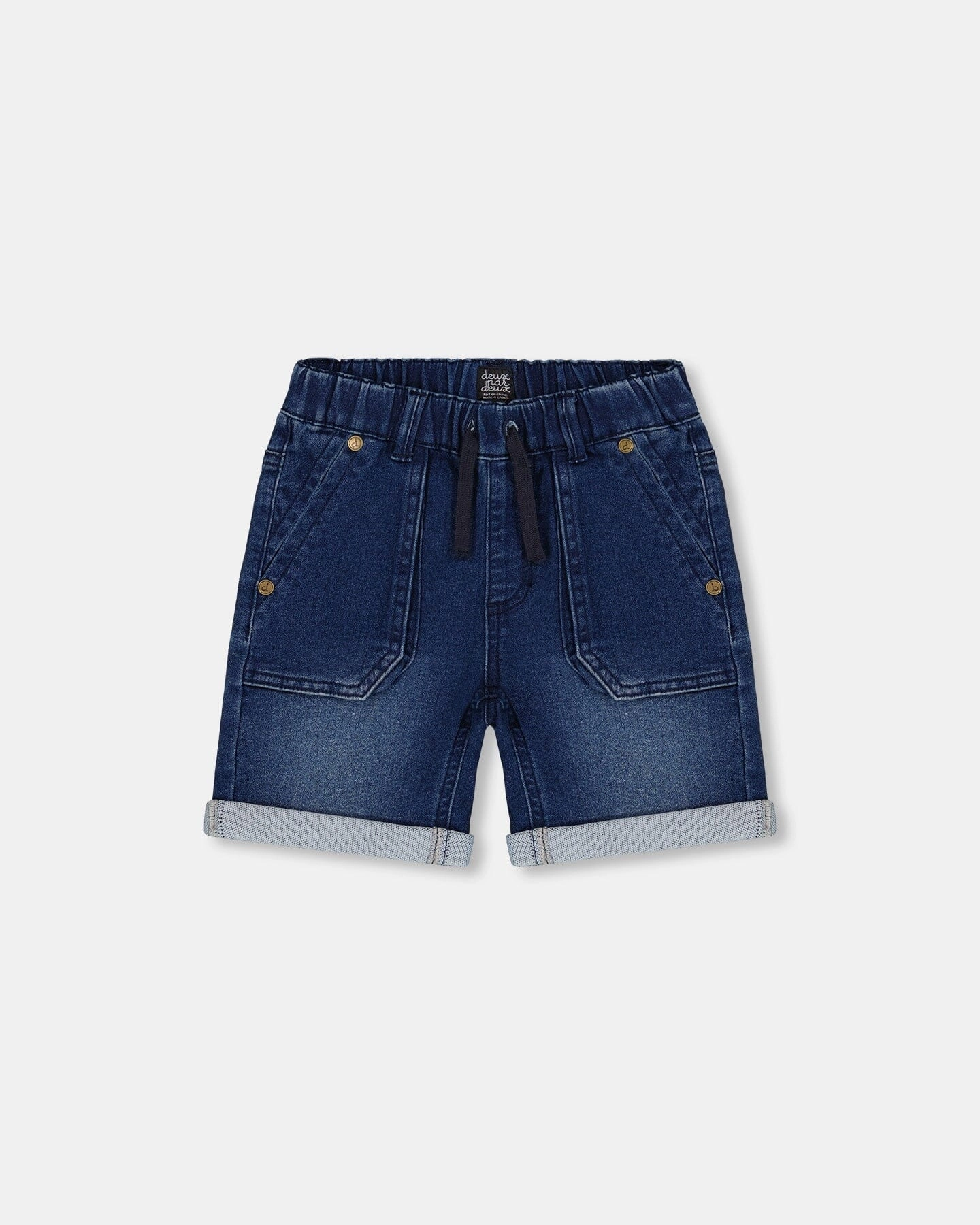 French Terry Denim Short Dark Denim Blue boys athletic shorts, cargo shorts boys