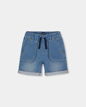 French Terry Denim Short Denim Blue boys athletic shorts, cargo shorts boys