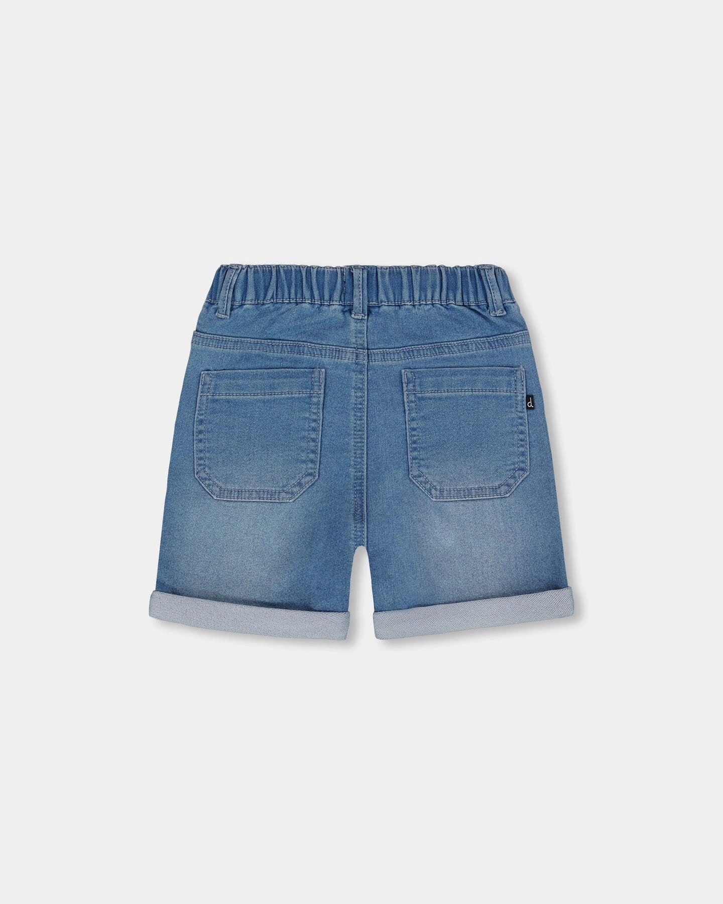 French Terry Denim Short Denim Blue Boys Drawstring Athletic Shorts