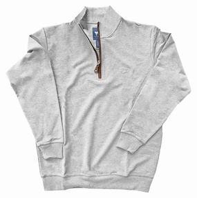 French Terry Quarter Zip In Heather Grey graphic tees for boys, polo shirts boys