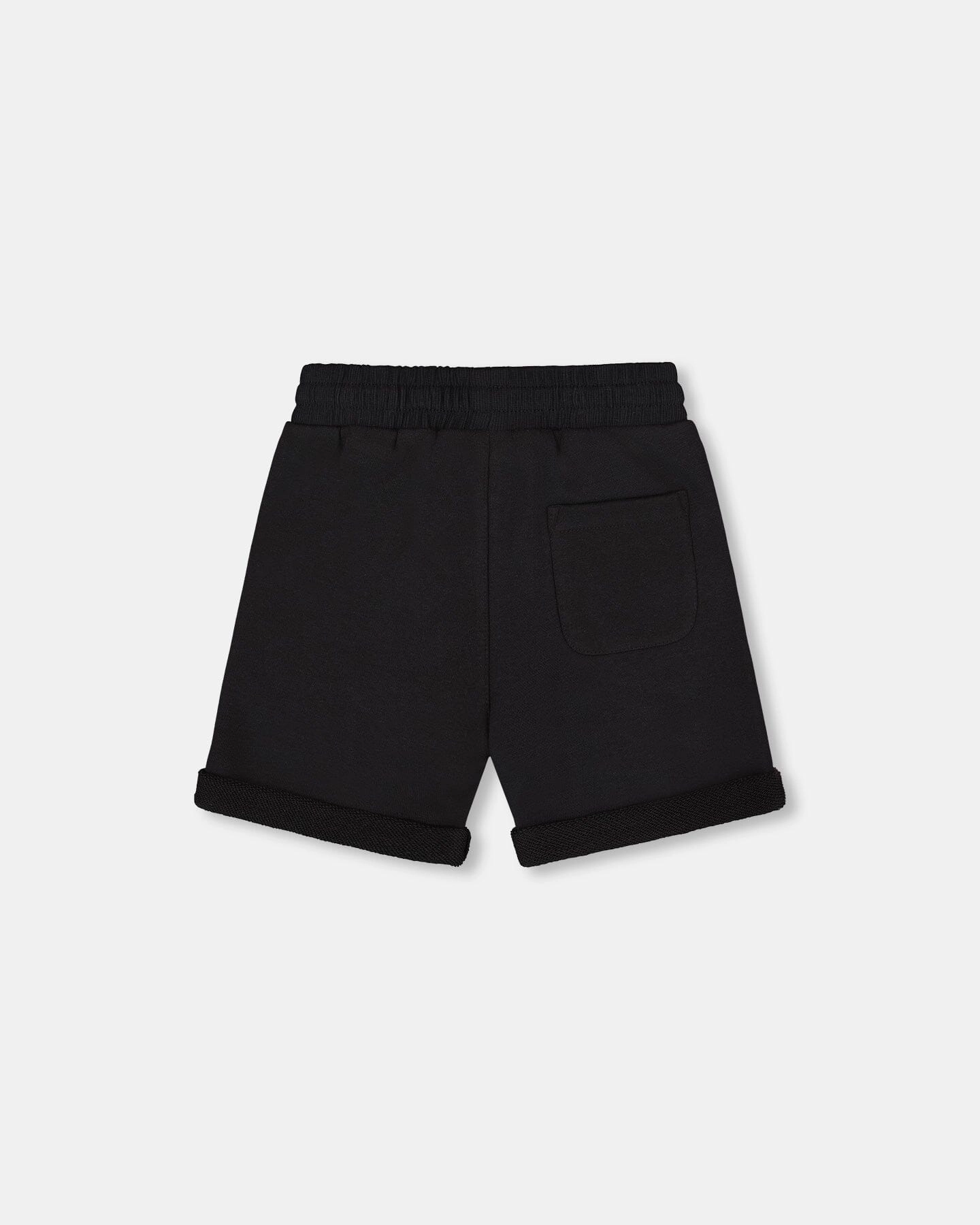French Terry Short Black Boys Drawstring Athletic Shorts