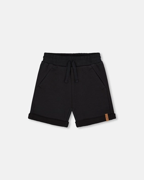 French Terry Short Black boys athletic shorts, cargo shorts boys