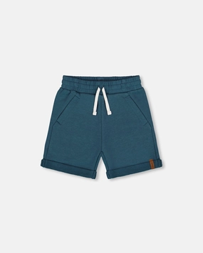 French Terry Short Teal boys athletic shorts, cargo shorts boys