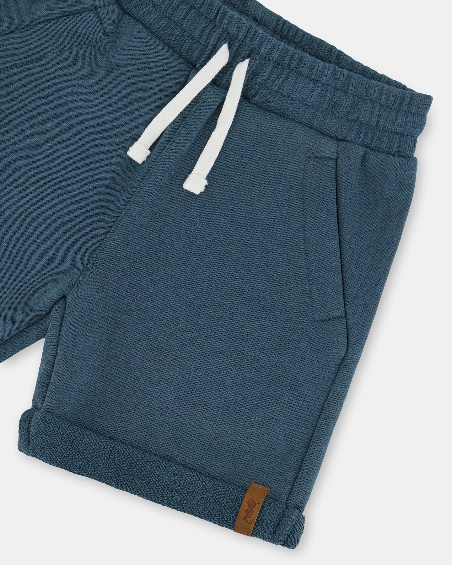 French Terry Short Teal Boys Drawstring Athletic Shorts