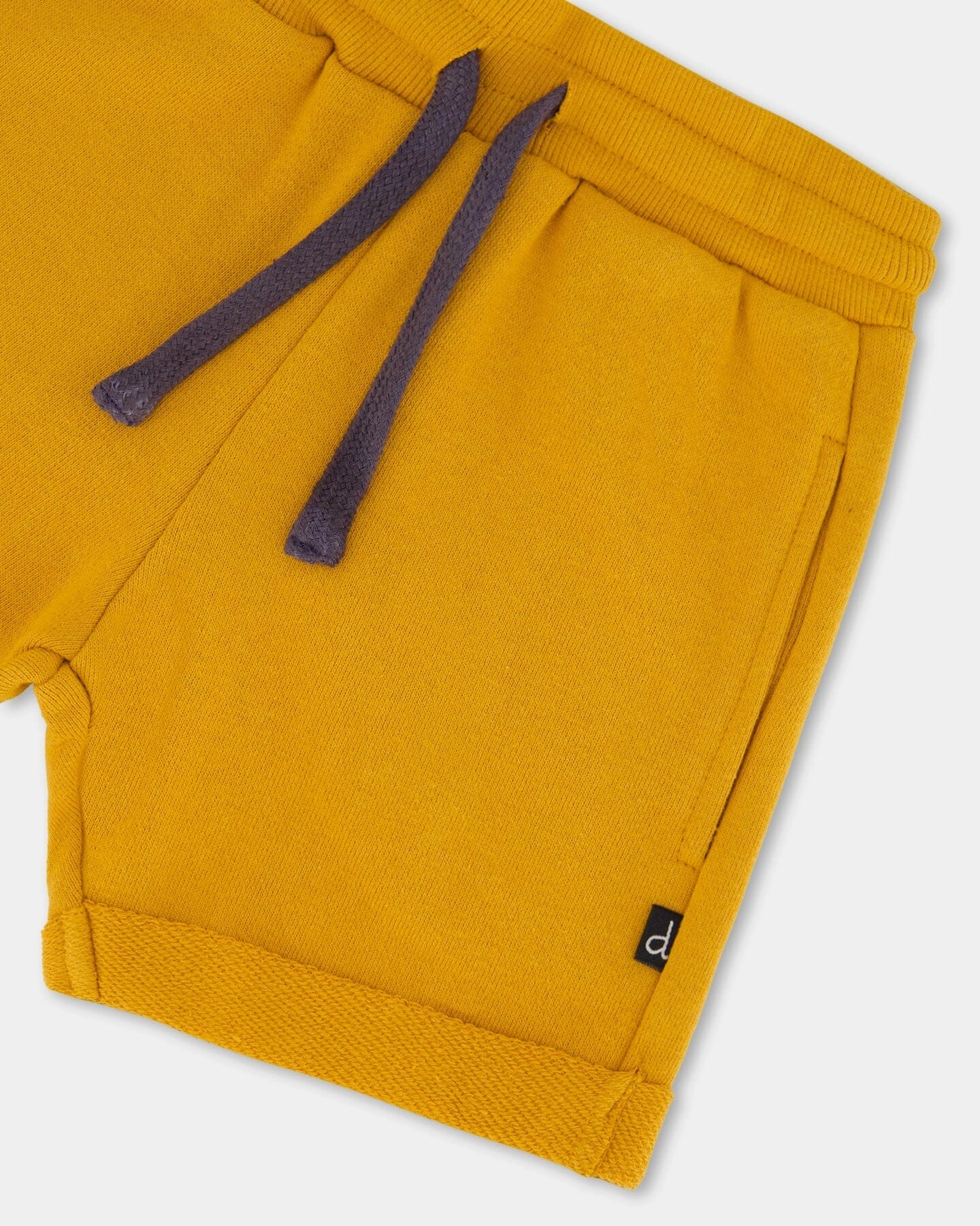 French Terry Short Vibrant Orange Boys Drawstring Athletic Shorts