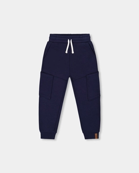 French Terry Sweatpants With Side Pockets Navy Blue boys jogger pants, school uniform pants boys