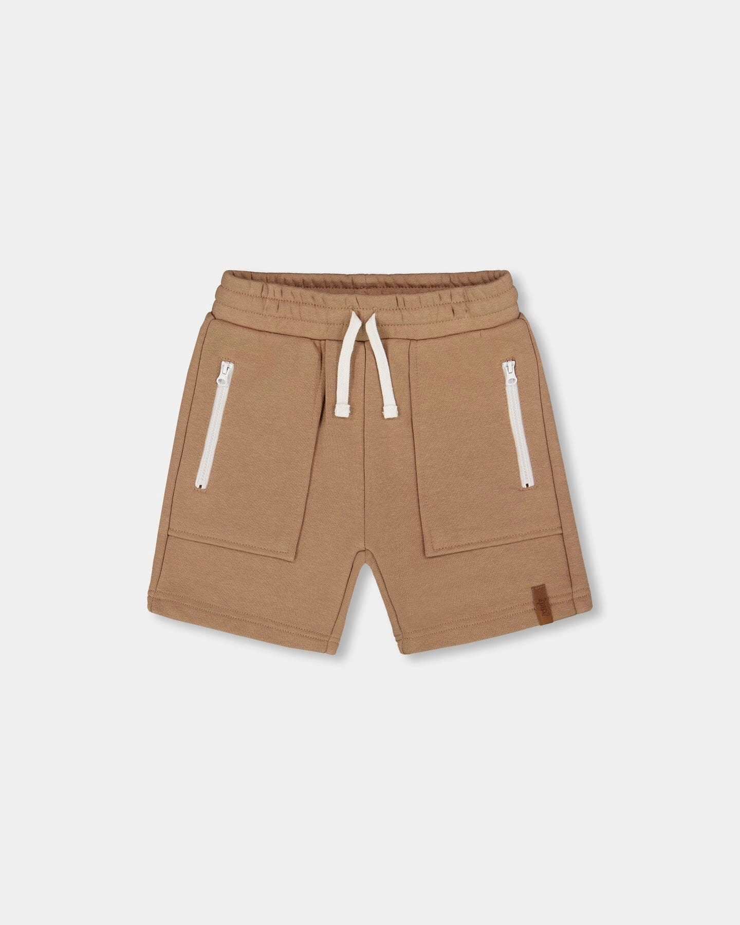 French Terry Zip Pocket Shorts Beige boys athletic shorts, cargo shorts boys