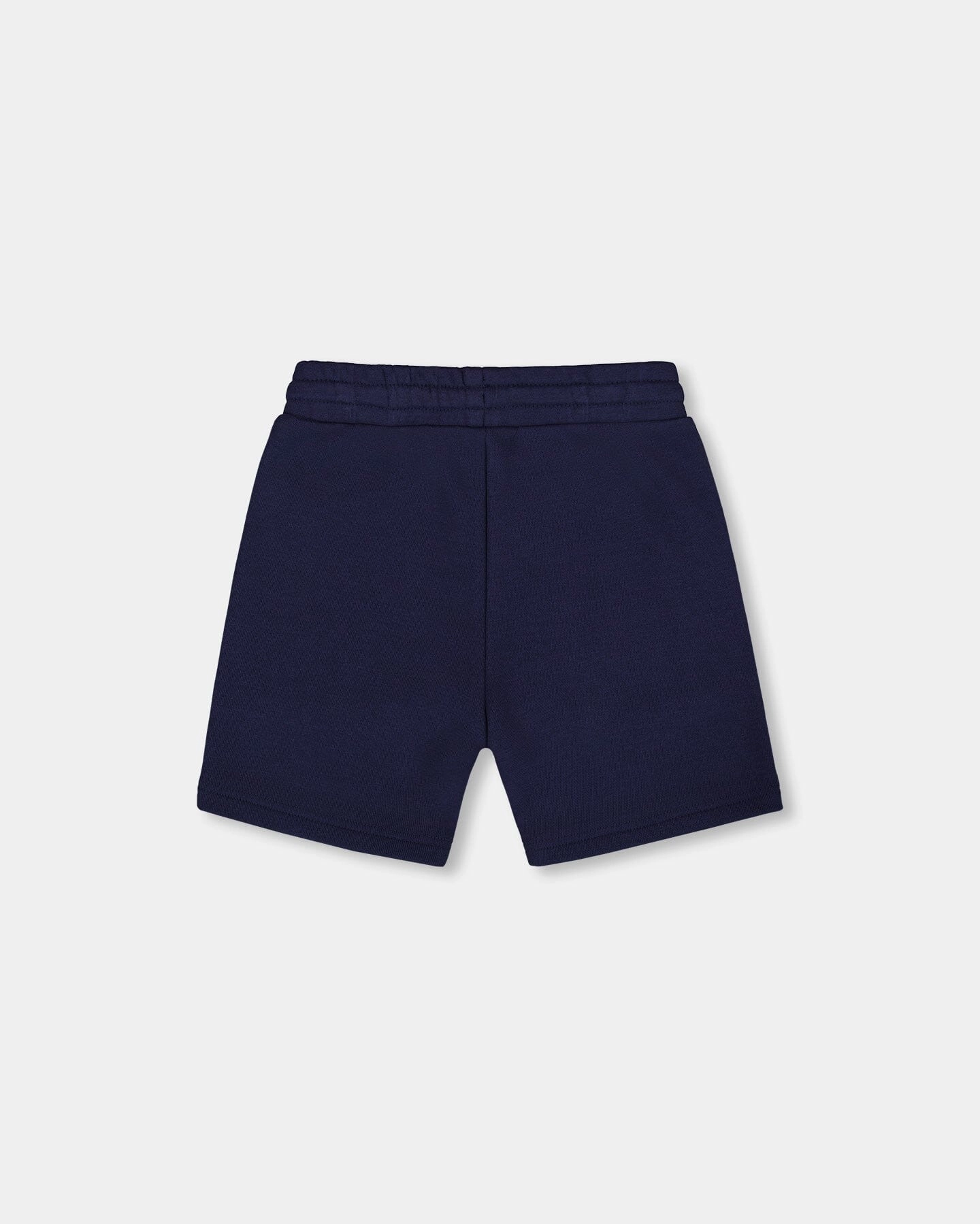 French Terry Zip Pocket Shorts Navy Blue Boys Drawstring Athletic Shorts