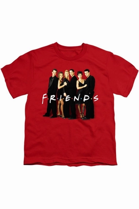 Friends Cast In Black Short Sleeve Youth Tee / T-Shirt graphic tees for boys, polo shirts boys