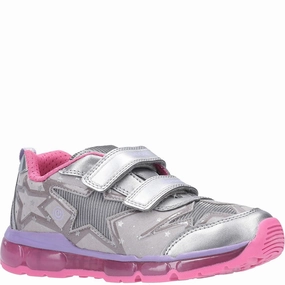 Geox J Android Girl B Touch Fastening Trainer Kids Tennis Shoes,Toddler Athletic Shoes,Youth Casual Shoes