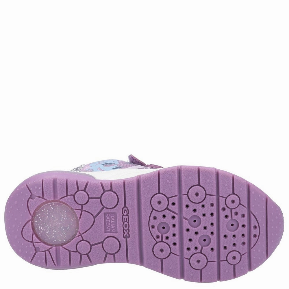 Geox J Spaceclub Girl D FROZEN Touch Fastening Trainer Girls Sneakers Girls Running Shoes