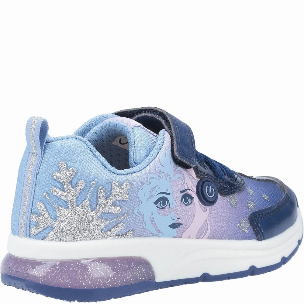 Geox J Spaceclub Girl D FROZEN Touch Fastening Trainer Girls Sneakers Girls Running Shoes