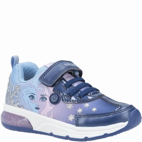 Geox J Spaceclub Girl D FROZEN Touch Fastening Trainer Kids Tennis Shoes,Toddler Athletic Shoes,Youth Casual Shoes