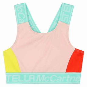 Girl's Active Colorblocked Top In Pink Multi ruffle tops girls, long sleeve tees girls