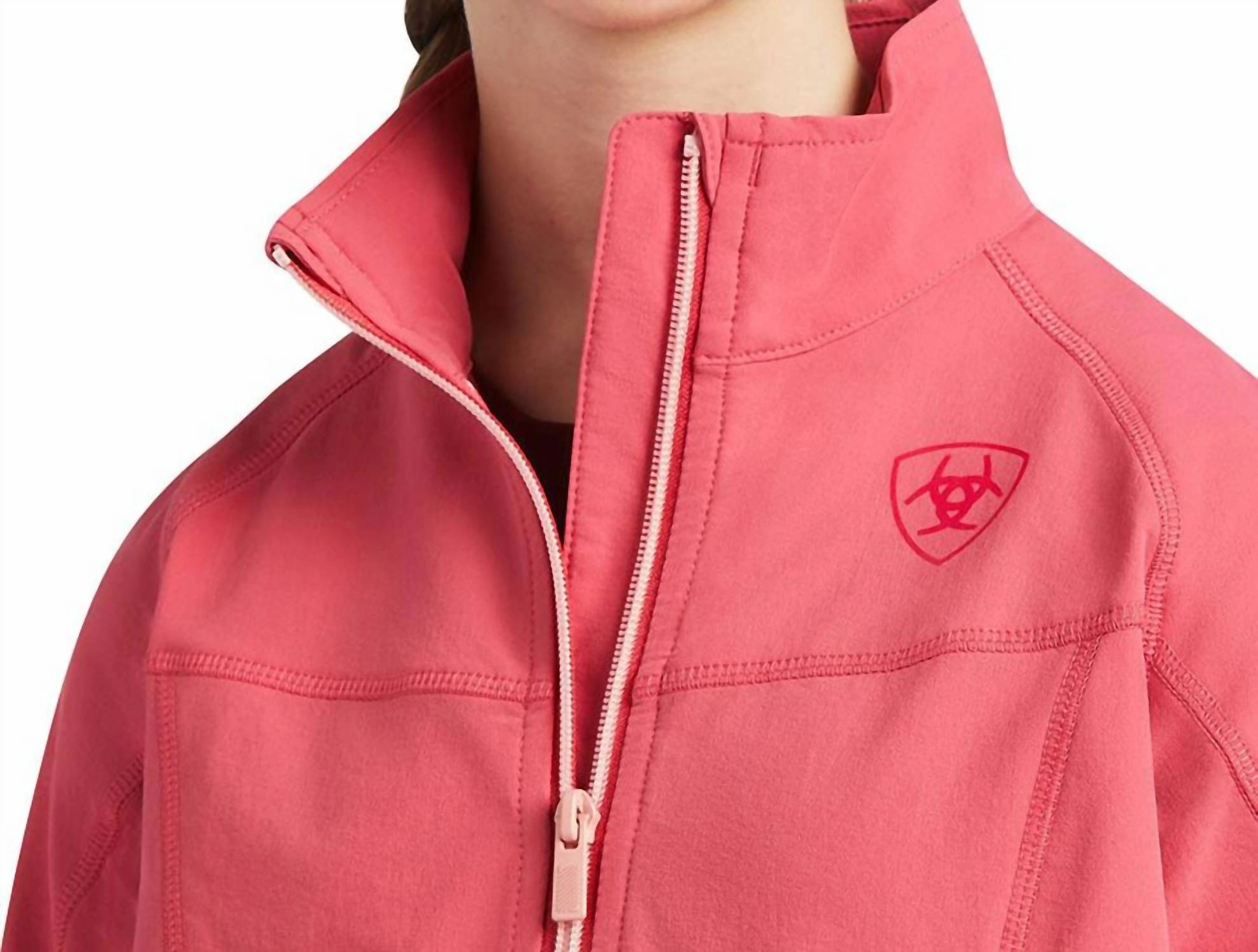 Girl's Agile Soft Shell Jacket In Party Punch Girls Sherpa Coat