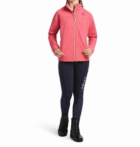 Girl's Agile Soft Shell Jacket In Party Punch girls trench coats, waterproof jackets girls