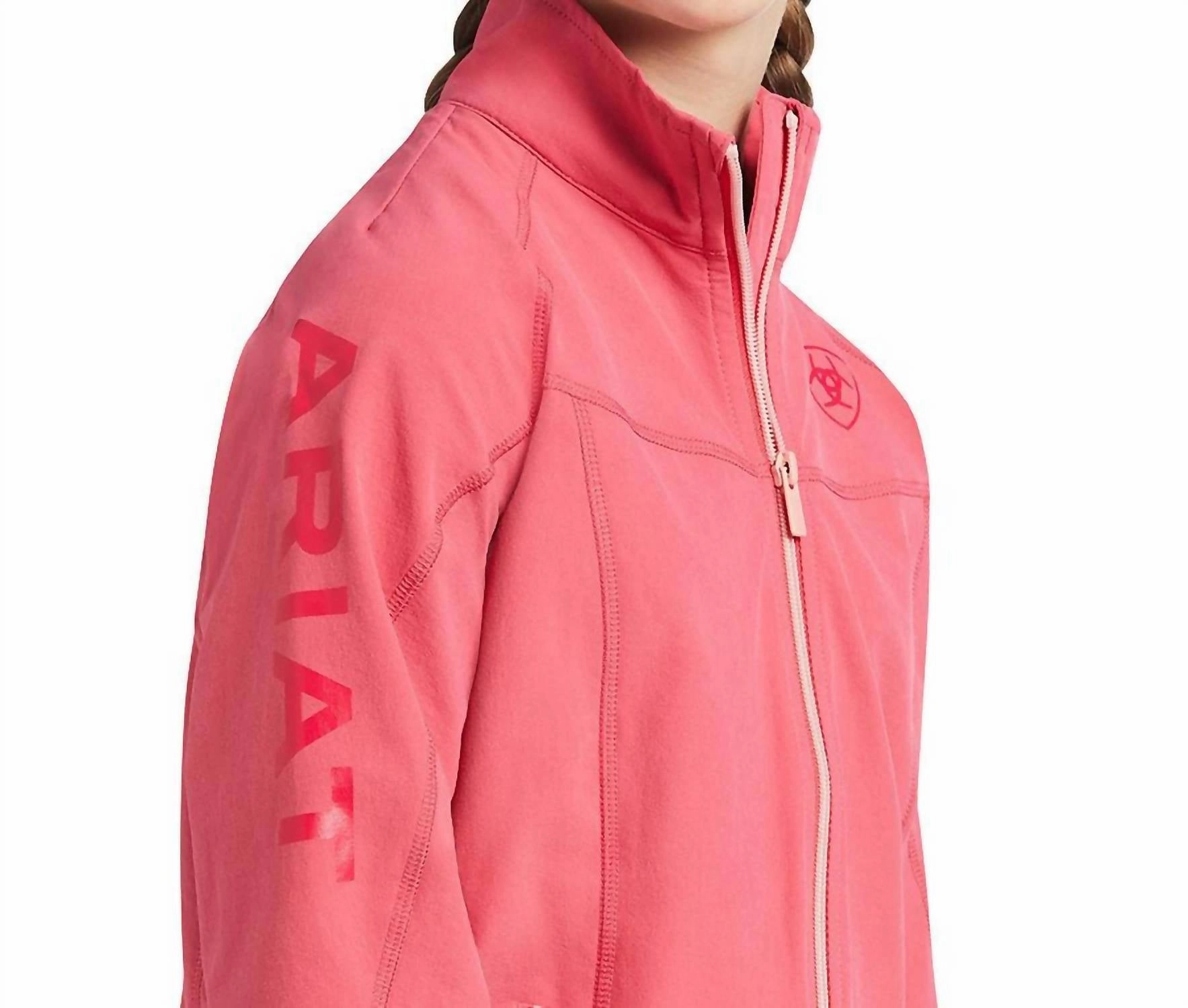 Girl's Agile Soft Shell Jacket In Party Punch Girls Sherpa Coat