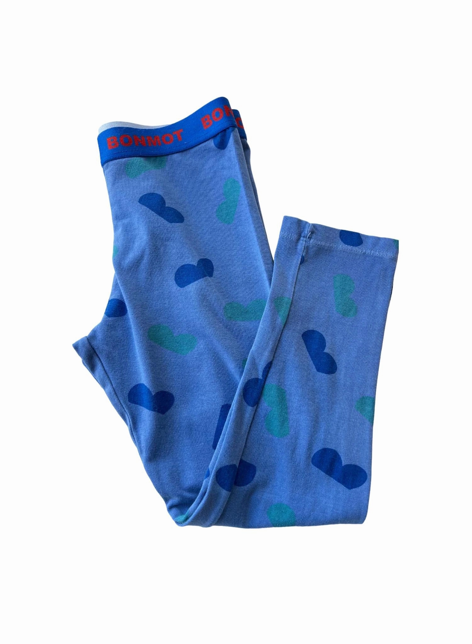 Girl's Allover Halfs Legging In Mid Blue Girls Flared Leggings