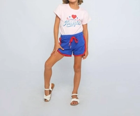 Girl's America Top In Blush Pink ruffle tops girls, long sleeve tees girls